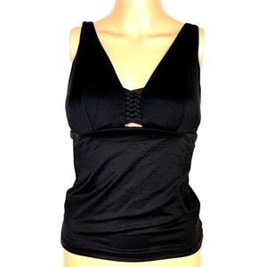 Sea Level Padded Tankini Top, Women's Size 4, Black